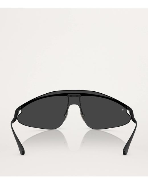 Ferrari Gray Metal Irregular Sunglasses