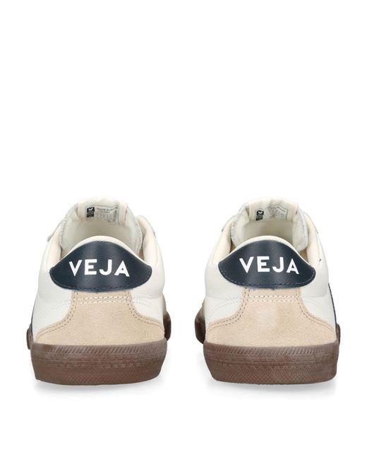 Veja White Volley Logo-embroidered Leather Low-top Trainers for men