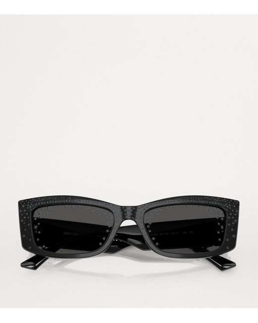 Jimmy Choo Black Rectangular Sunglasses