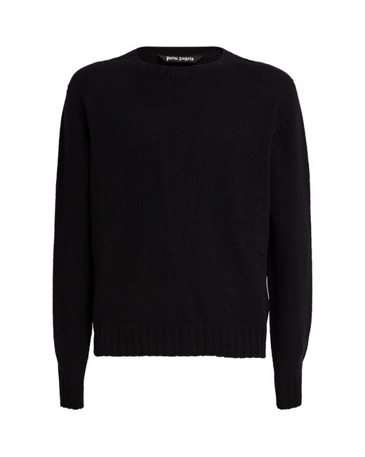 Palm Angels Black Knitted Logo Sweater for men