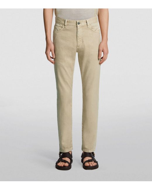 Zegna Natural Stretch Linen-cotton Slim Jeans for men