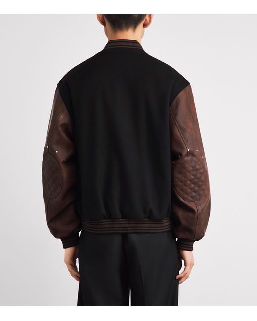 Represent Black Wool-Blend Bomber Jacket for men
