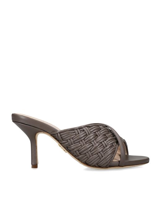 Rodo Gray Leather Mabella Heeled Mules 80