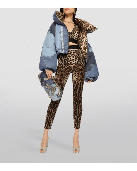 Dolce & Gabbana Multicolor Leopard-Print Charmeuse Top