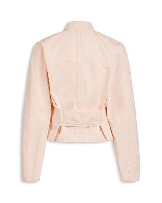 Alaïa Natural High-Neck Denim Jacket