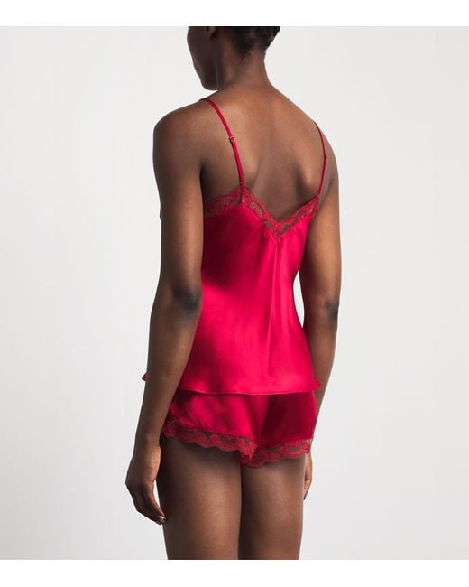Simone Perele Red Silk-Blend Love Me Cami Top