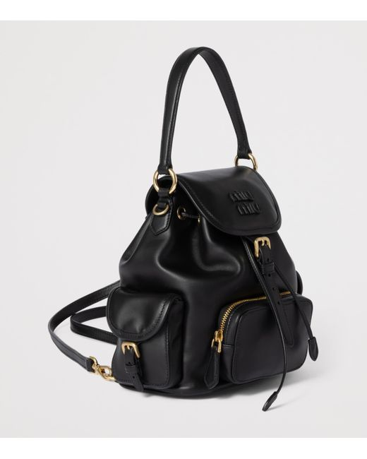 Miu Miu Black Leather Backpack