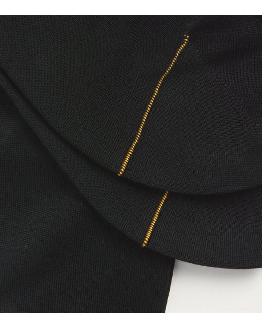 Doré Doré Black Soft Knit Cotton Logo Socks for men