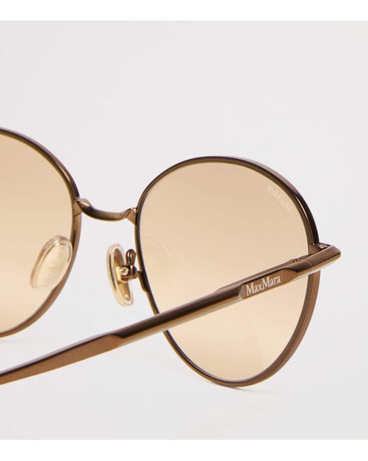 Max Mara Natural Metal Oval Sunglasses