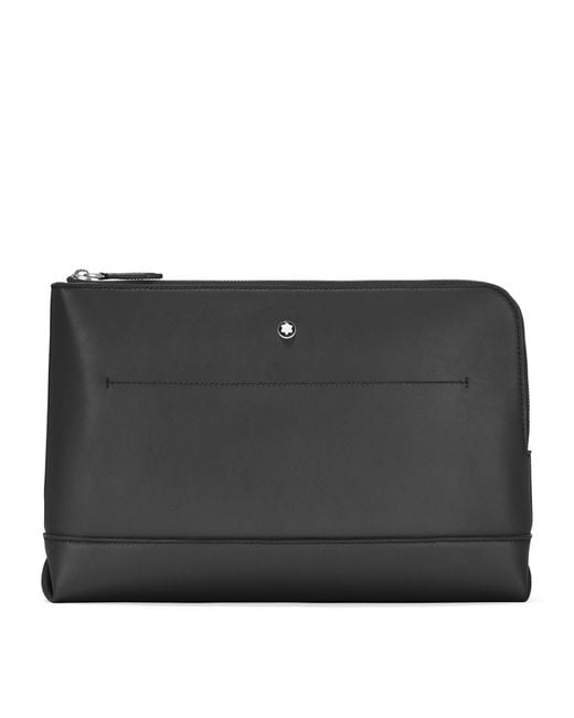 Montblanc Black Leather Meisterstück Selection Soft Pouch for men
