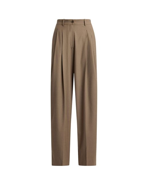 Ralph Lauren Brown Wool-Blend Clarice Trousers