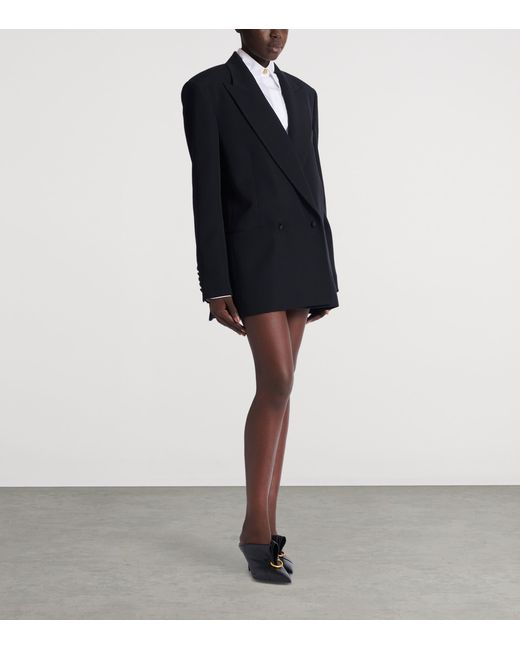 Balmain Blue Oversized Grain De Poudre Jacket