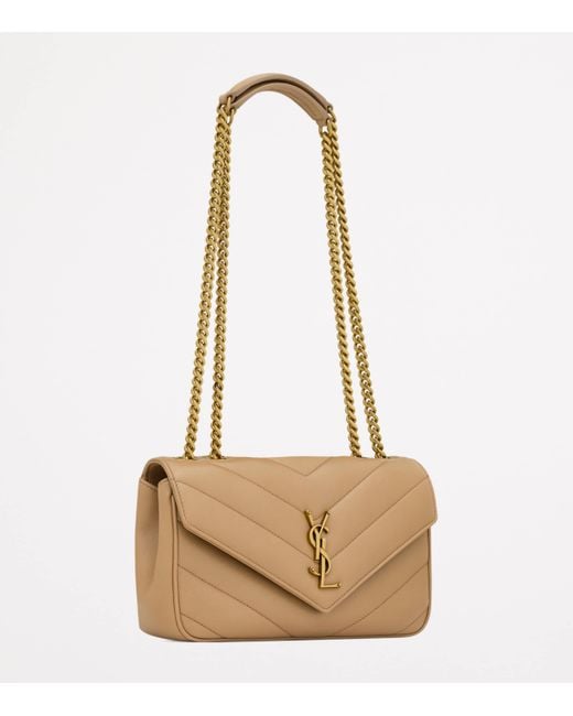 Saint Laurent Black Small Leather Loulou Shoulder Bag