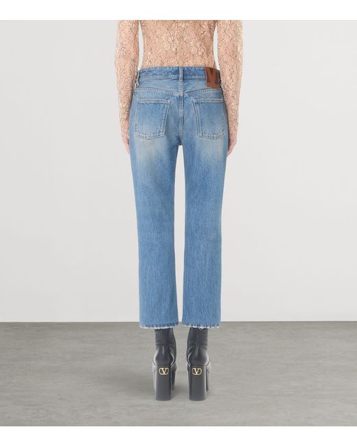 Valentino Blue Cropped Straight Jeans