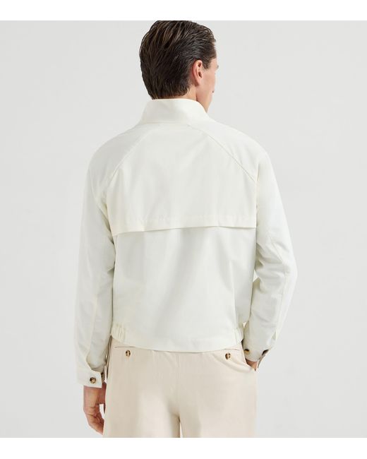 Brunello Cucinelli White Cotton-Blend Water-Resistant Jacket for men
