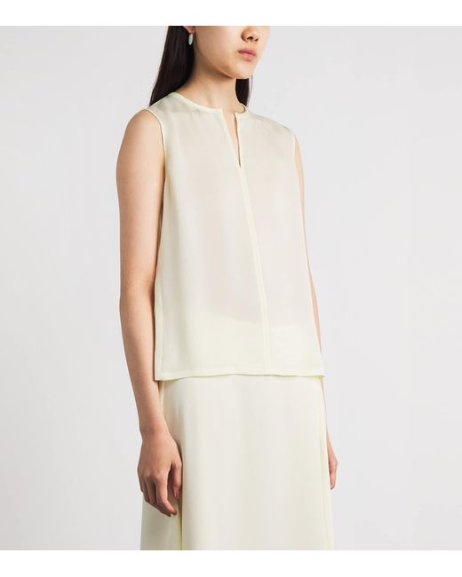 Theory White Split-Neck Shell Top
