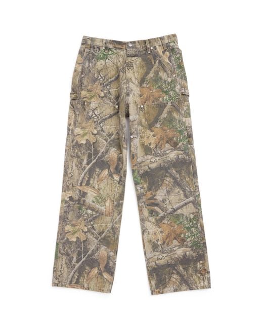 CHERRY LA Gray Realtree Camouflage Double-Knee Carpenter Trousers for men
