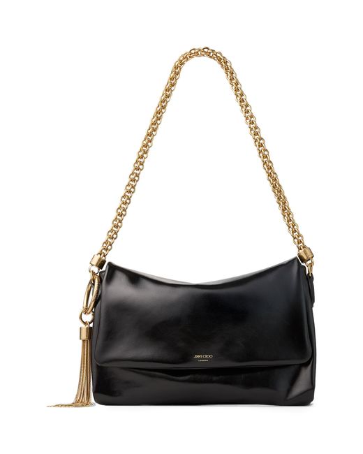 Jimmy Choo Black Leather Callie Flap Shoulder Bag