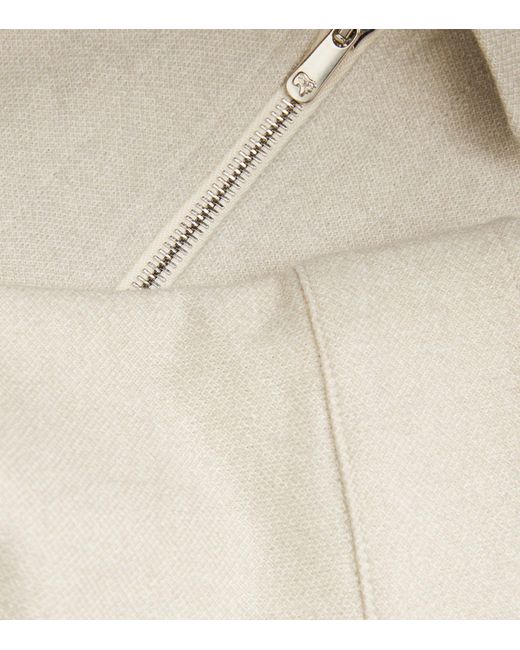 Marco Pescarolo White Silk-blend Zip-up Shirt for men