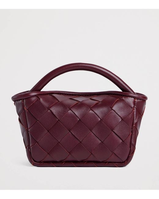 Bottega Veneta Purple Leather Candy Cobble Top-Handle Bag