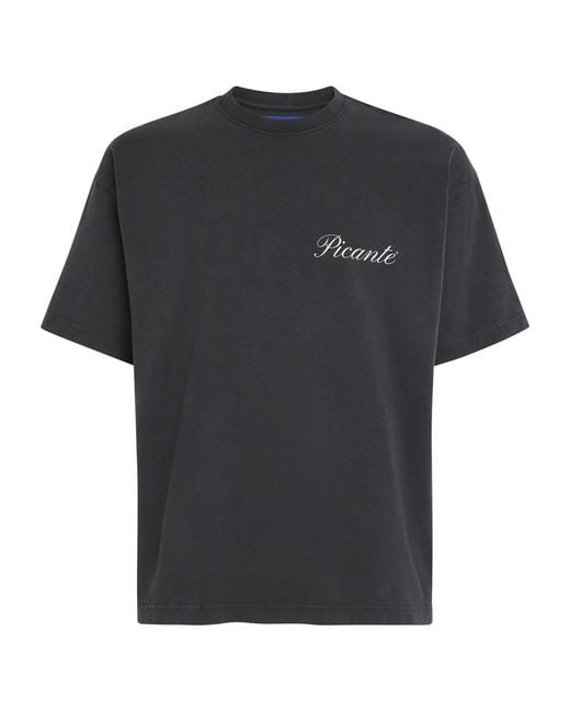 Picante Black Organic Cotton Tailor Logo T-Shirt for men