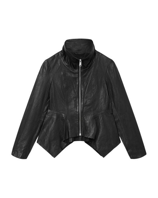 AllSaints Black Leather Grace Biker Jacket