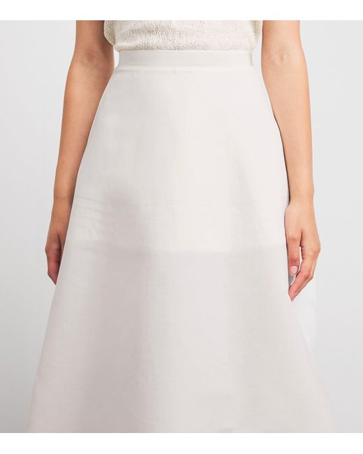 FFORME White Cotton-Silk Deeta Maxi Skirt