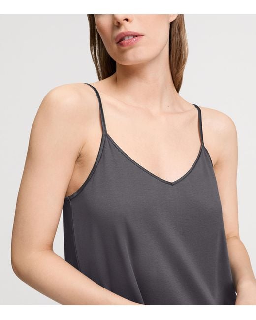 Hanro Gray Cotton Silk Nightdress