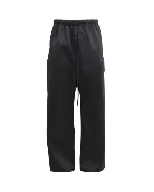 Fear Of God Black Bonded Satin Cargo Sweatpants for men