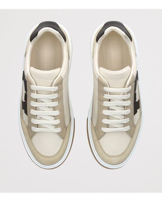 Ferragamo White Low-Top Gancini Sneakers for men