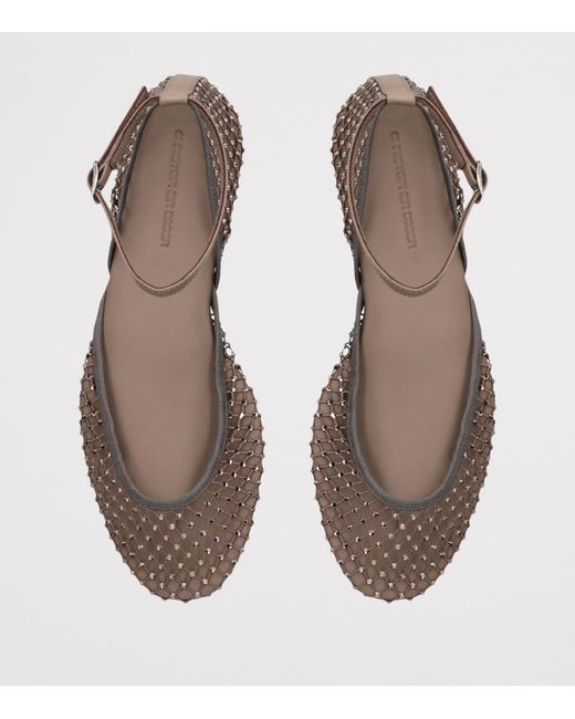 Christopher Esber Brown Mesh Minette Ballet Flats