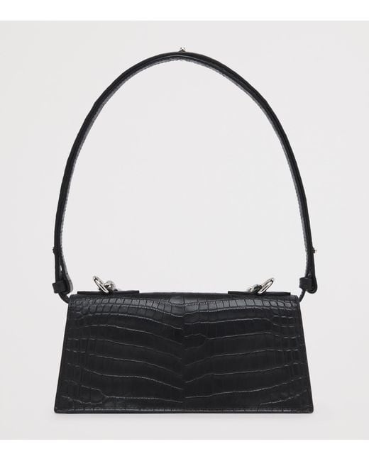 McQueen Black Leather Skull Four-Ring Top-Handle Bag
