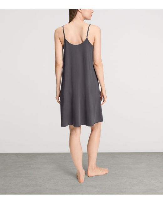 Hanro Gray Cotton Silk Nightdress