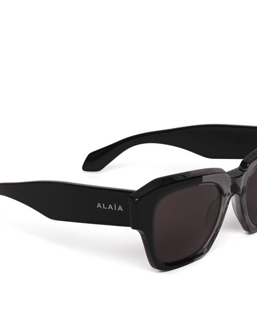 Alaïa Gray Acetate Melted Square Sunglasses
