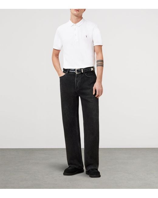 AllSaints White Organic Cotton Reform Polo Shirt for men