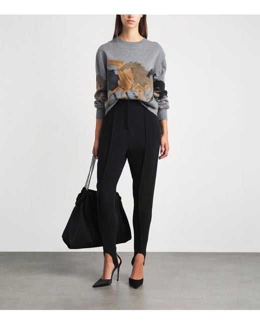 Stella McCartney Gray Wool Horse Jacquard Sweater