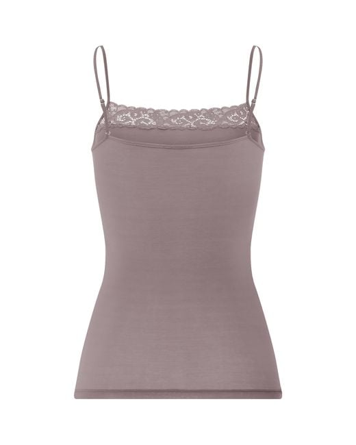 Hanro Brown Cotton Moments Tank Top