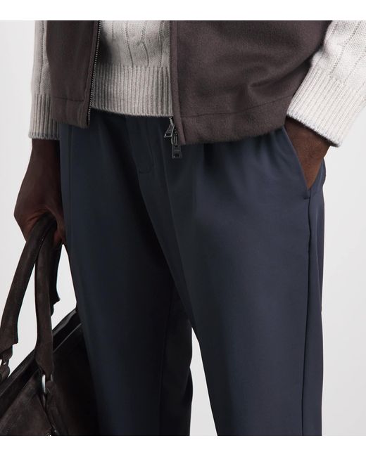 Herno Blue Stretch Technical Drawstring Trousers for men