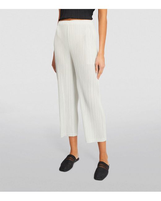 Pleats Please Issey Miyake White Thicker Bottoms 2 Straight Trousers