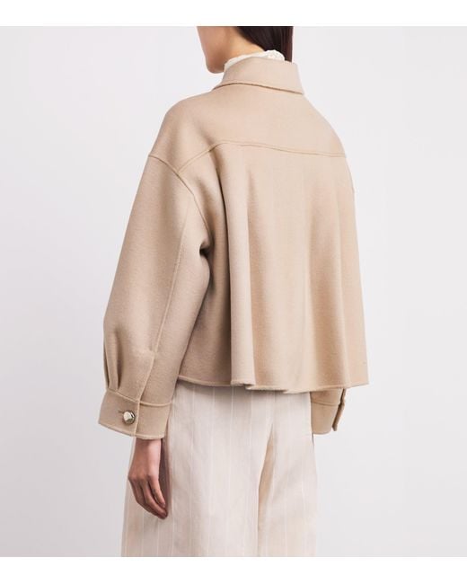 Maje Natural Wool-Blend Cropped Jacket