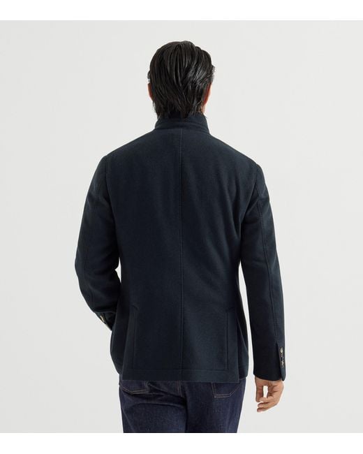 Brunello Cucinelli Blue Cashmere Blazer for men