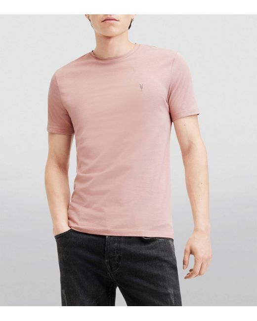 AllSaints Pink Cotton Brace T-shirt for men