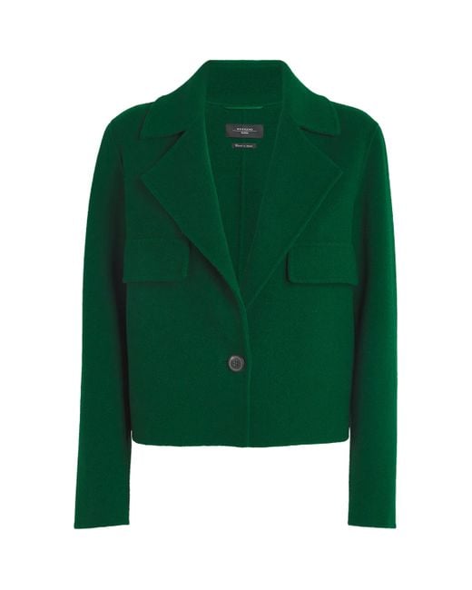 Weekend by Maxmara Green Virgin Wool Short Jacket