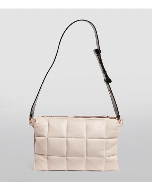 AllSaints Leather Sheringham Quilted Shoulder Bag in White | Lyst UK