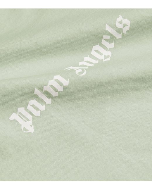 Palm Angels Green Cotton Logo T-shirt for men