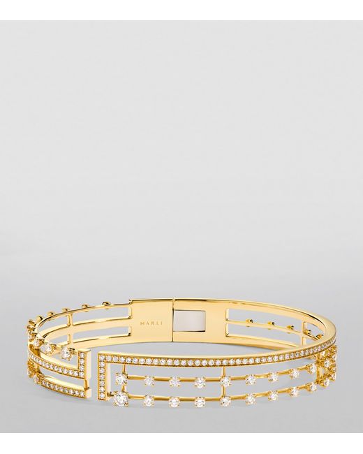 Marli New York Metallic Large And Diamond Avenues Bangle