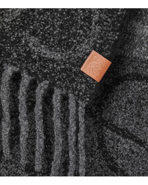 Loewe Gray Alpaca-Blend Anagram Scarf