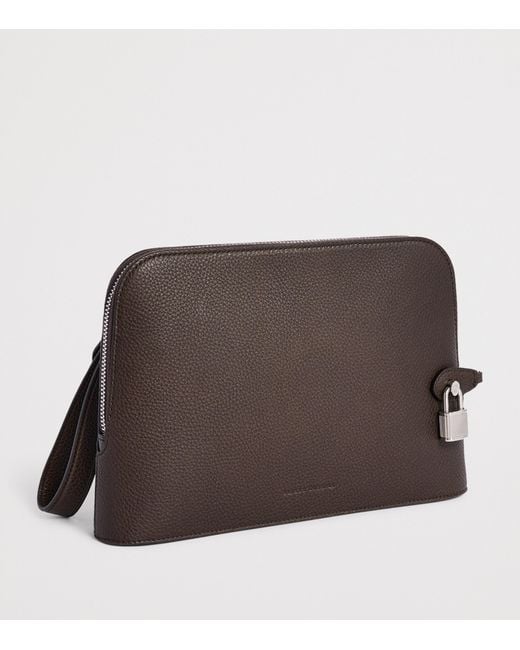 Dunhill Brown Leather Bourdon 27 Pouch for men