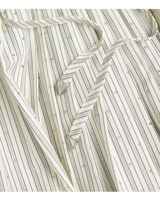 Sandro Natural Embellished Stripe Mini Skirt