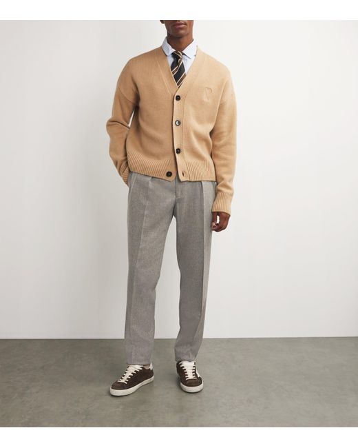 Polo Ralph Lauren Wool Flannel Pleated Trousers in Grey for Men Lyst UK